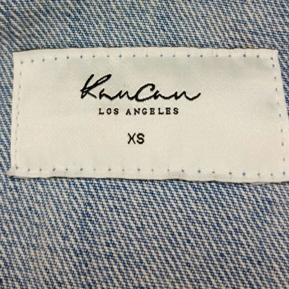 KanCan Light Wash Distressed Estilo/ Crop 4 Pocket Denim Jacket. Woman's XS.... - Picture 3 of 15